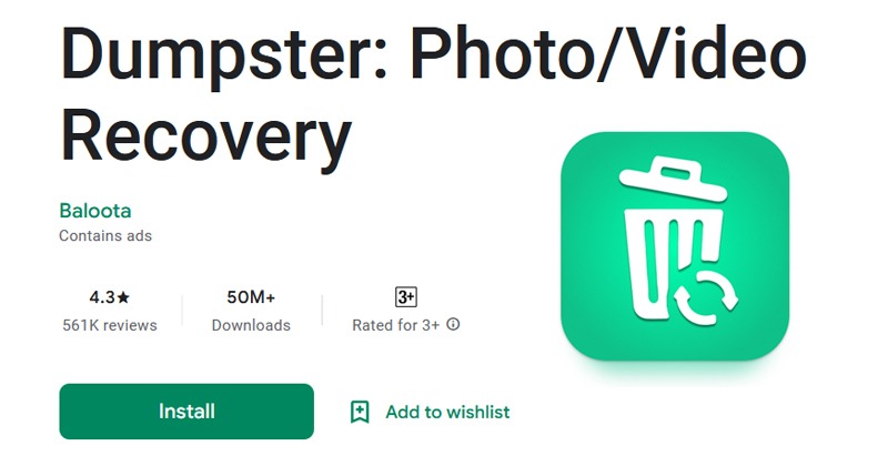 Dumpster: Photo/Video Recovery