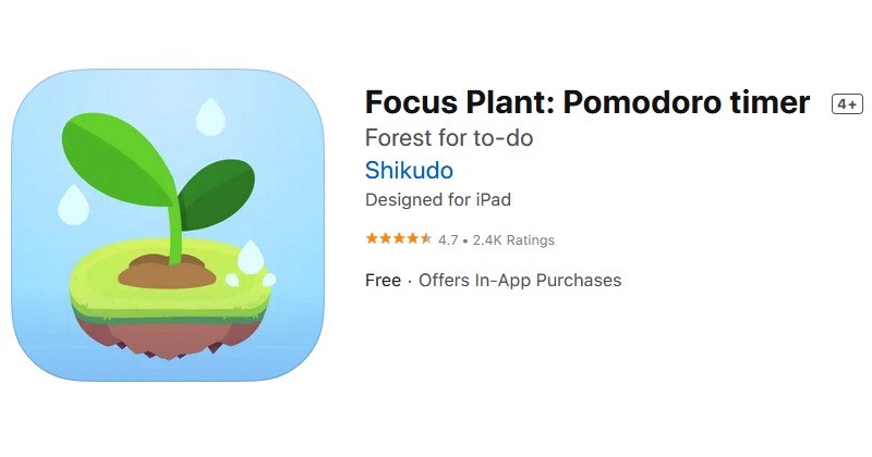 Focus Plant: Pomodoro timer
