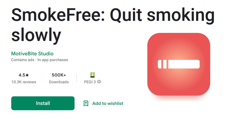 SmokeFree: Quit smoking slowly