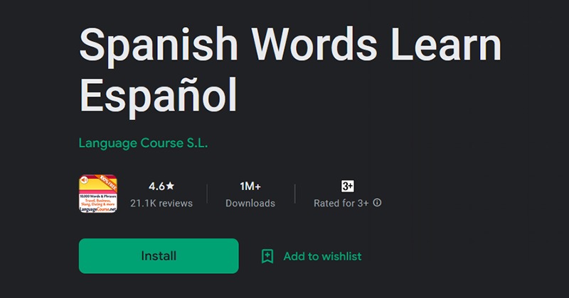 Spanish Words Learn Español
